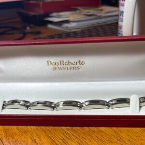 Men's Stainless Steel Bracelet-Don Roberto, Black Inlay